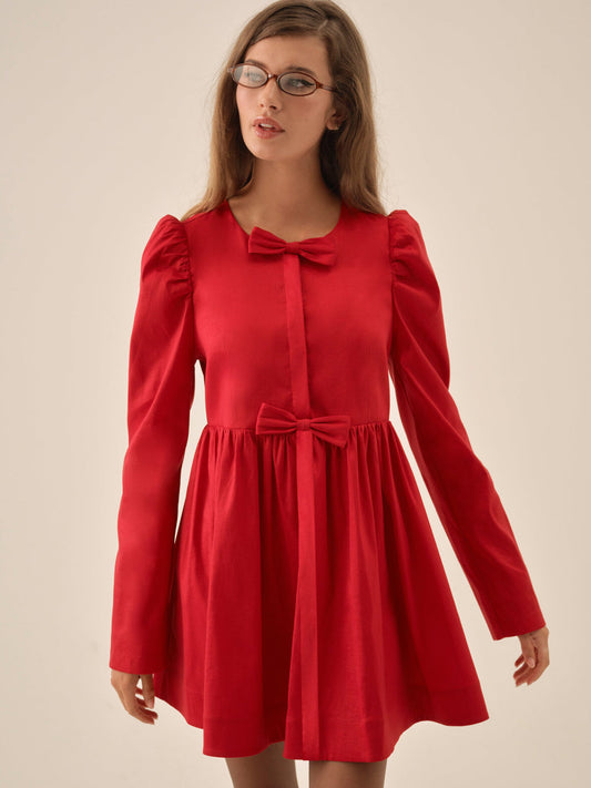 For Love and Lemons - Lucia A-Line Mini Dress - Red