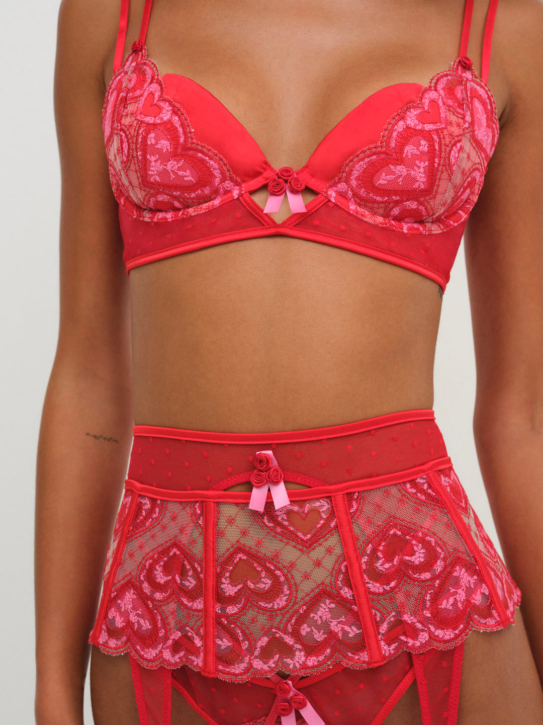 For Love and Lemons - Heartbeat Garter Belt - Red