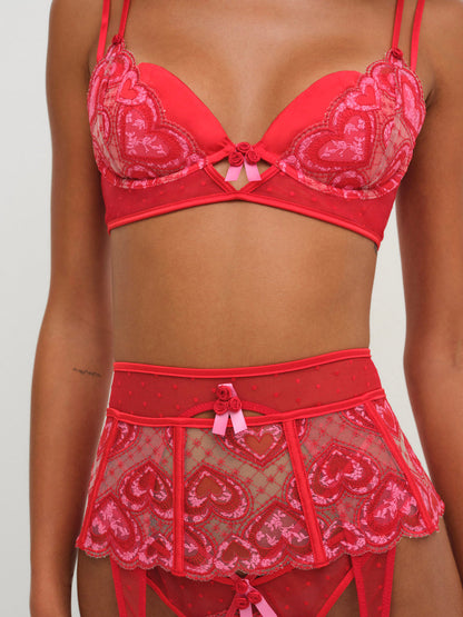 For Love and Lemons - Heartbeat Garter Belt - Red