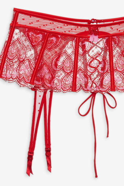 For Love and Lemons - Heartbeat Garter Belt - Red