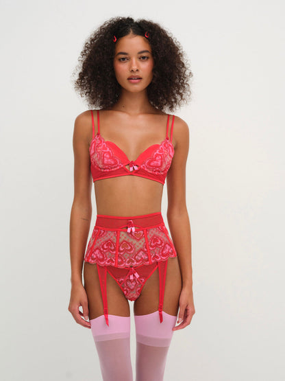 For Love and Lemons - Heartbeat Underwire Bra - Red