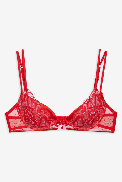 For Love and Lemons - Heartbeat Underwire Bra - Red