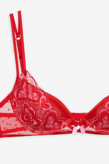 For Love and Lemons - Heartbeat Underwire Bra - Red