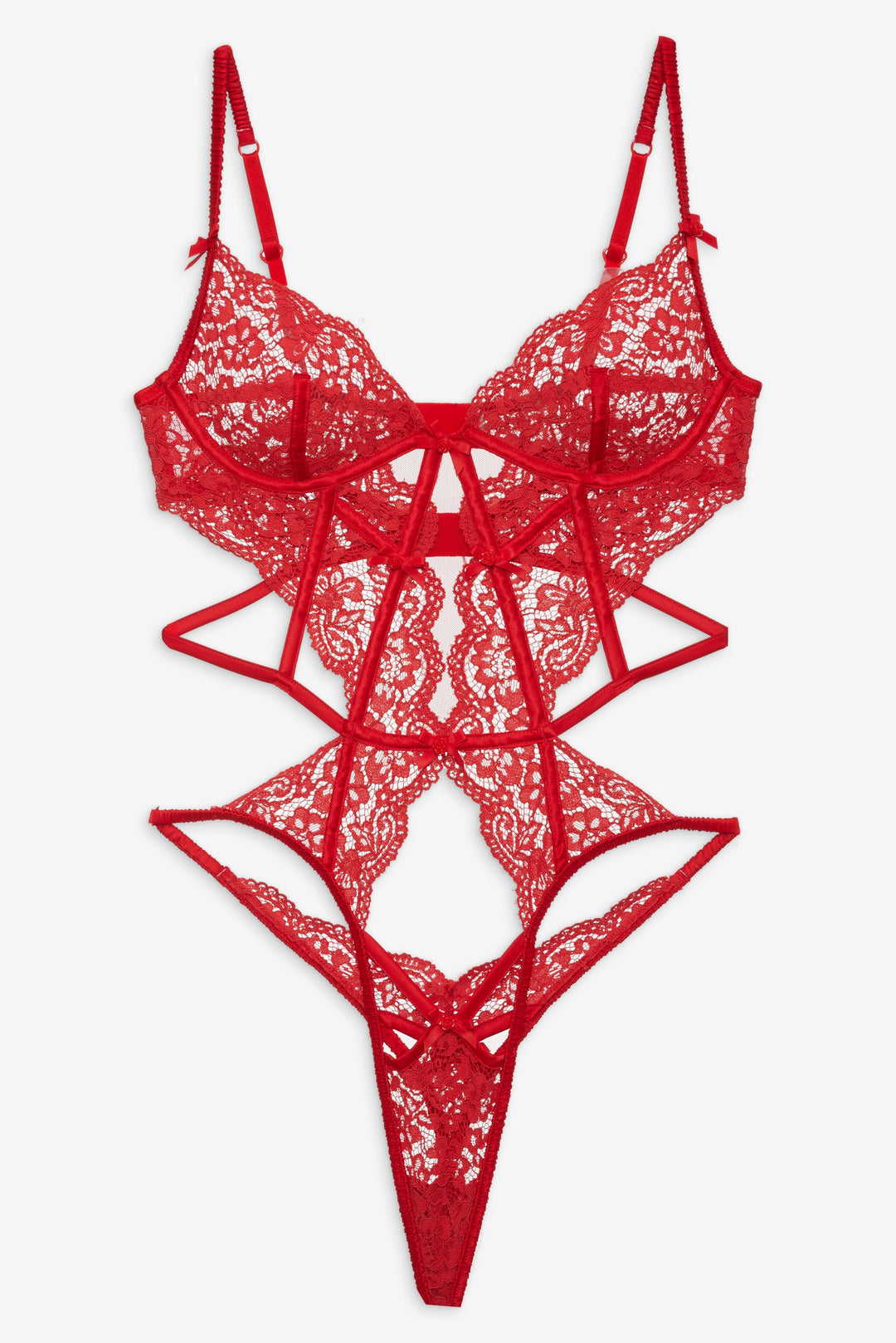 For Love and Lemons - Creamsicle Lace Bodysuit - Red