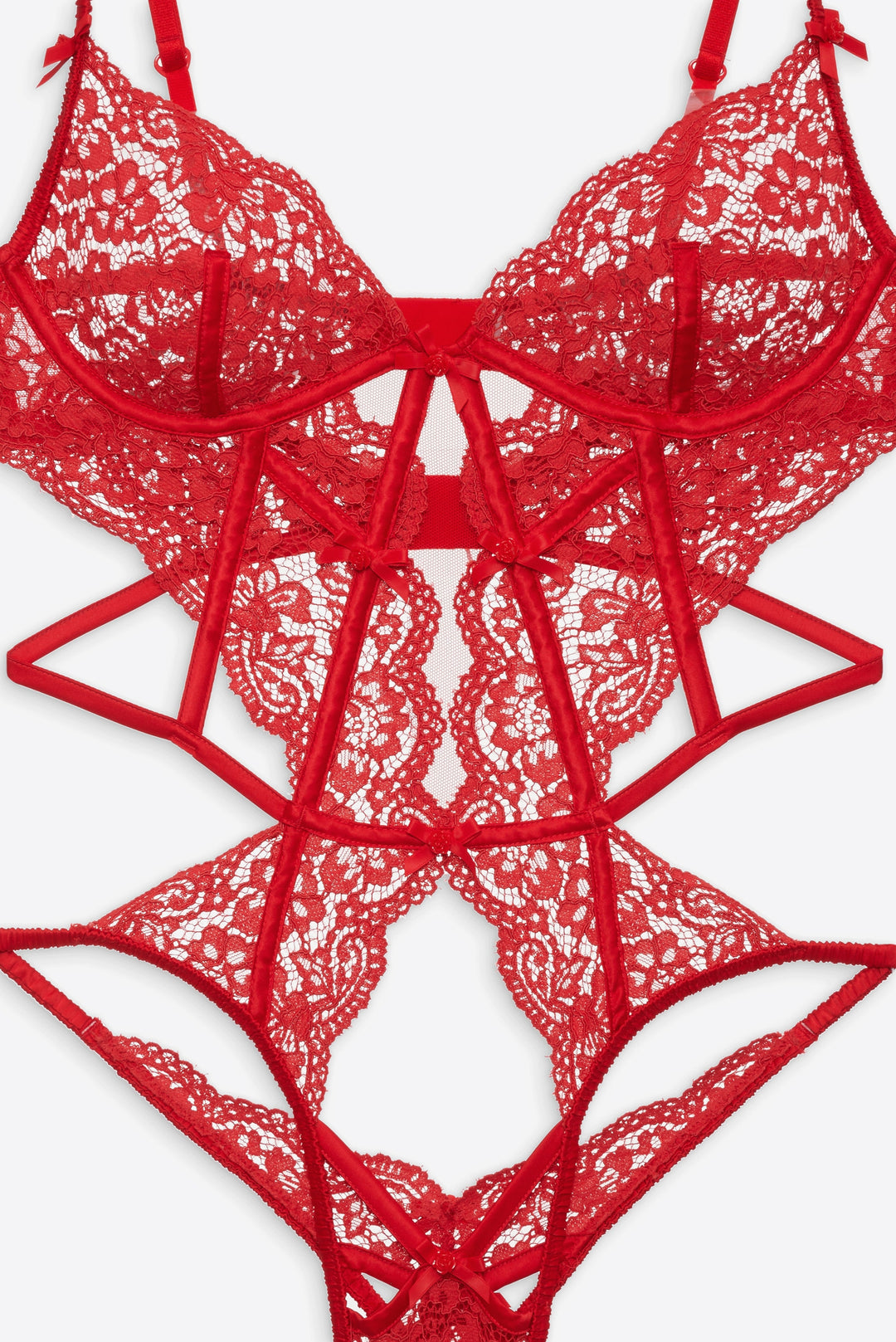 For Love and Lemons - Creamsicle Lace Bodysuit - Red