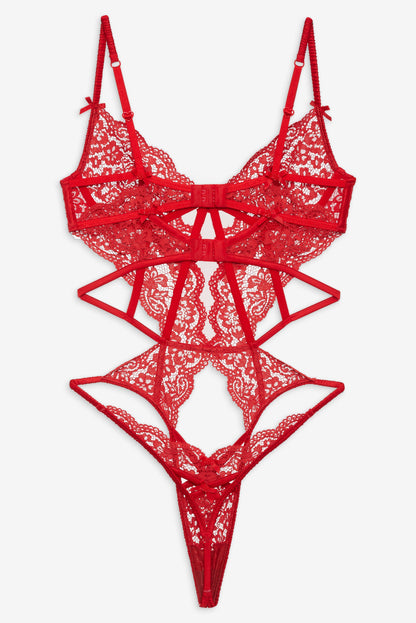 For Love and Lemons - Creamsicle Lace Bodysuit - Red