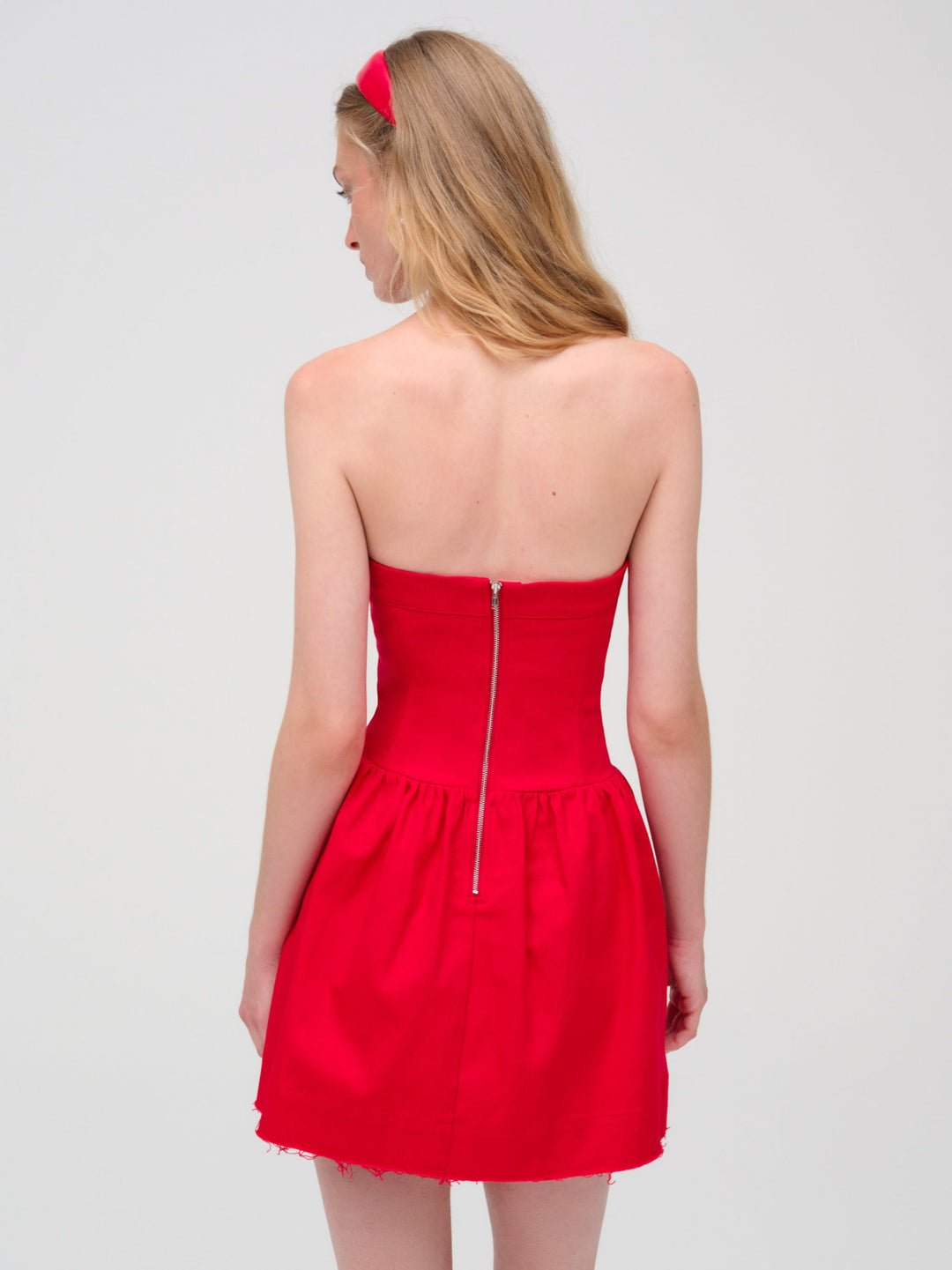 For Love and Lemons - Lipstick Denim Mini Dress - Red