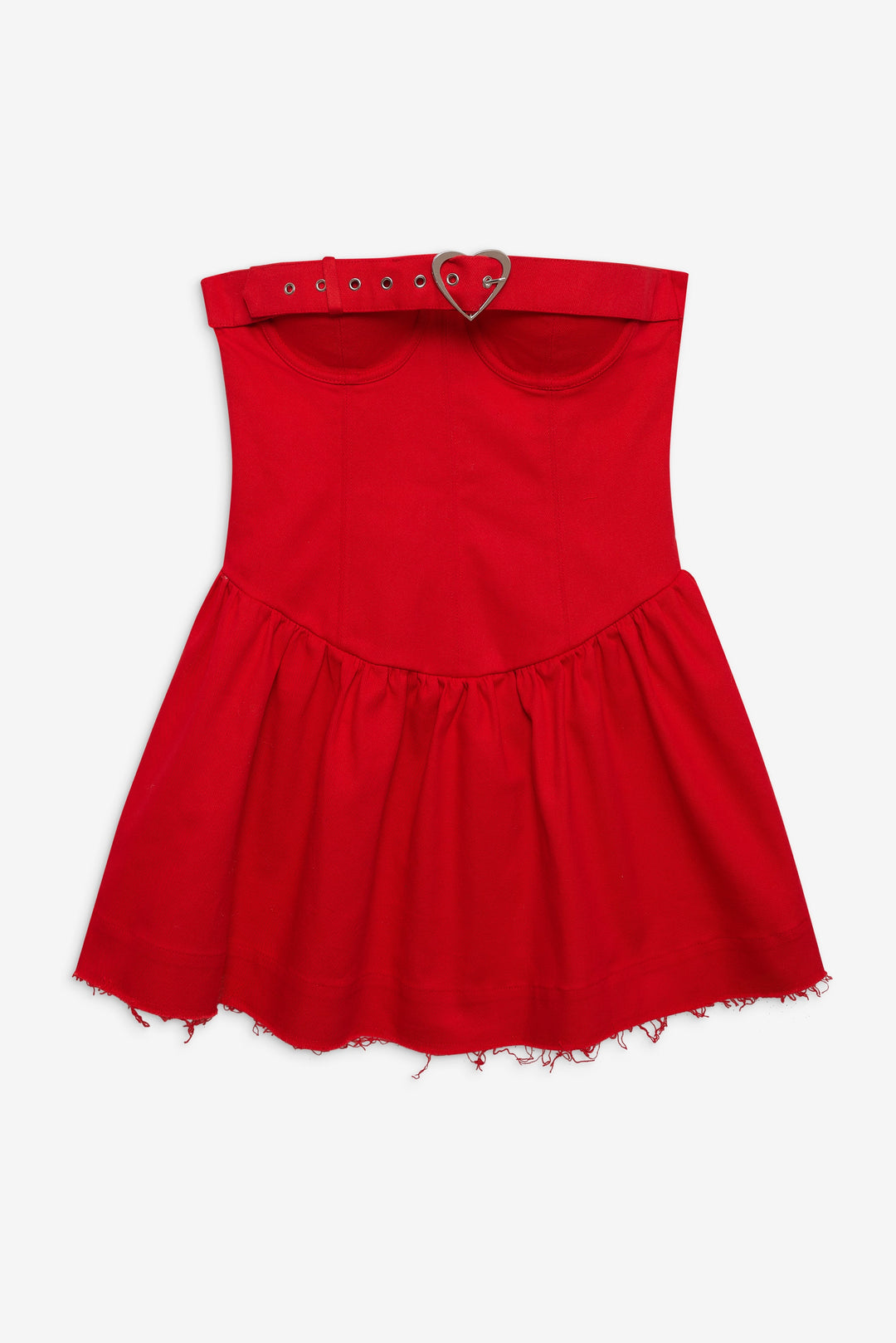 For Love and Lemons - Lipstick Denim Mini Dress - Red