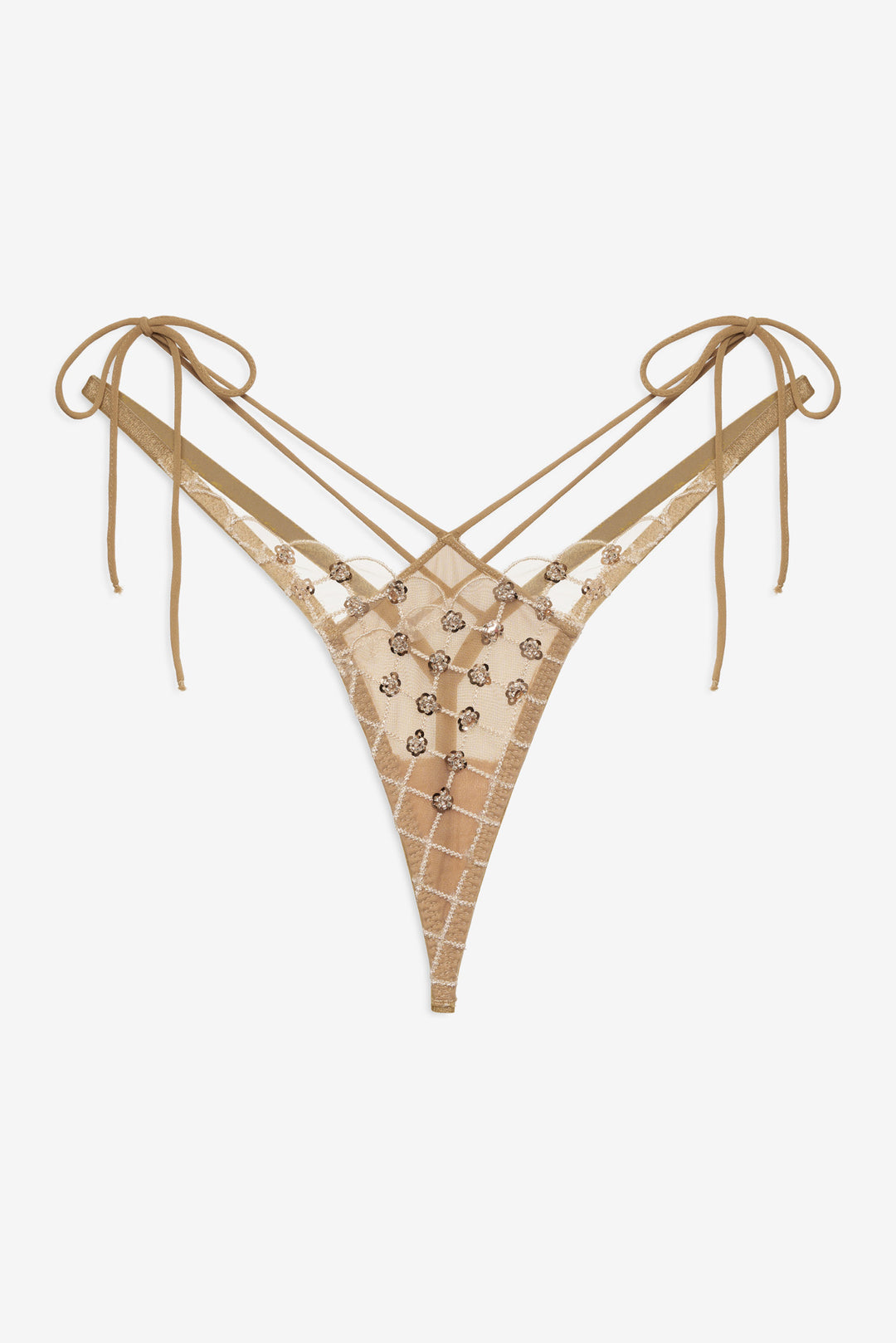 For Love and Lemons - Dazzle Me Thong Panty - Gold