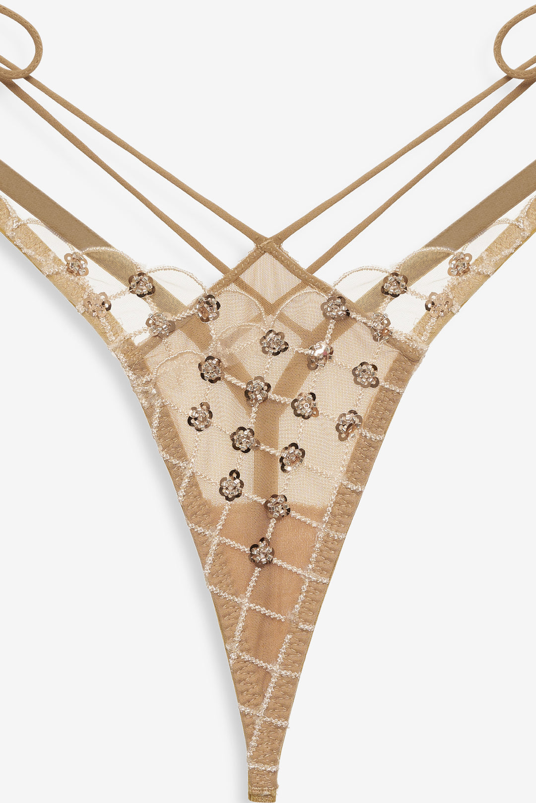 For Love and Lemons - Dazzle Me Thong Panty - Gold