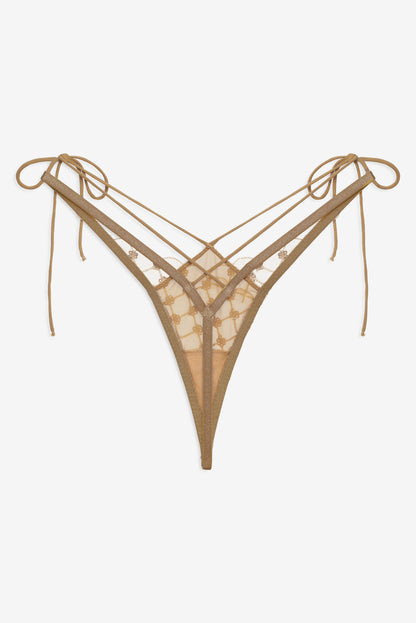 For Love and Lemons - Dazzle Me Thong Panty - Gold