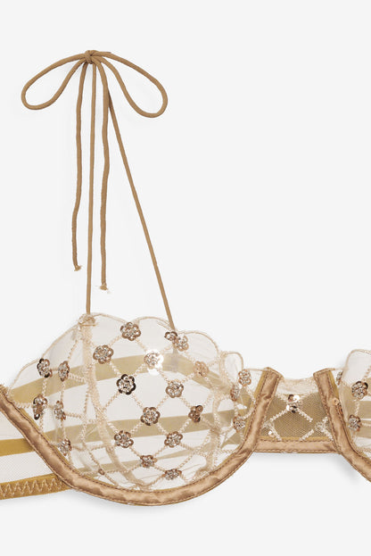 For Love and Lemons - Dazzle Me Underwire Bra - Gold