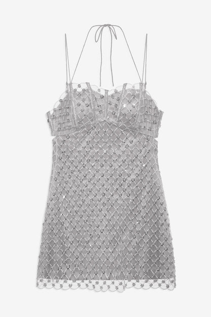 For Love and Lemons - Dazzle Me Slip Dress - Silver