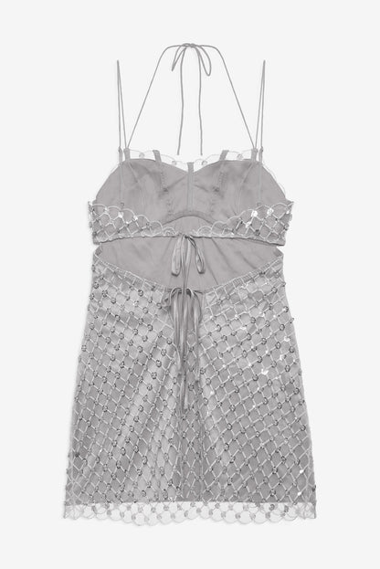 For Love and Lemons - Dazzle Me Slip Dress - Silver