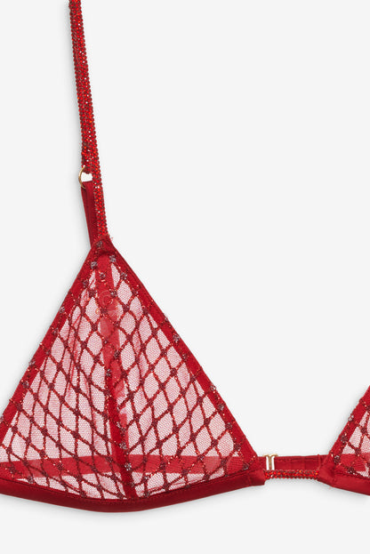 For Love and Lemons - Glitter Bralette - Red