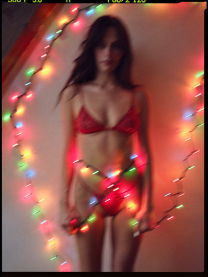 For Love and Lemons - Glitter Bralette - Red