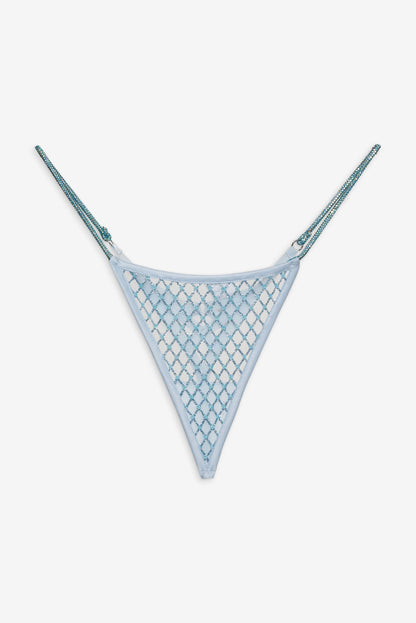 For Love and Lemons - Glitter Thong Panty - Blue