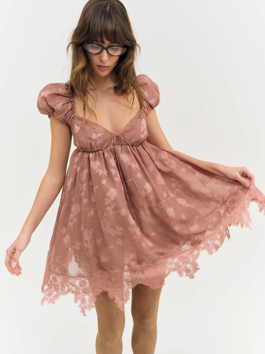 For Love and Lemons - Olivia Mini Dress - Mahogany