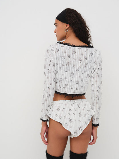For Love and Lemons - Fawn Cardigan - White