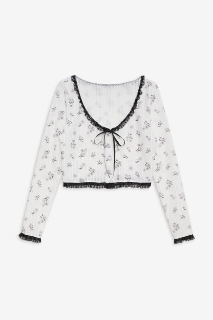 For Love and Lemons - Fawn Cardigan - White