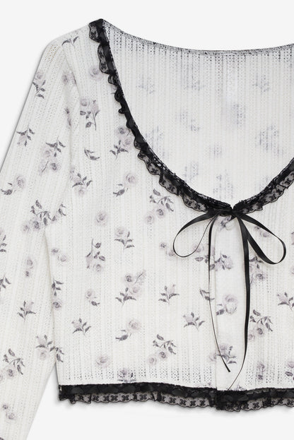 For Love and Lemons - Fawn Cardigan - White