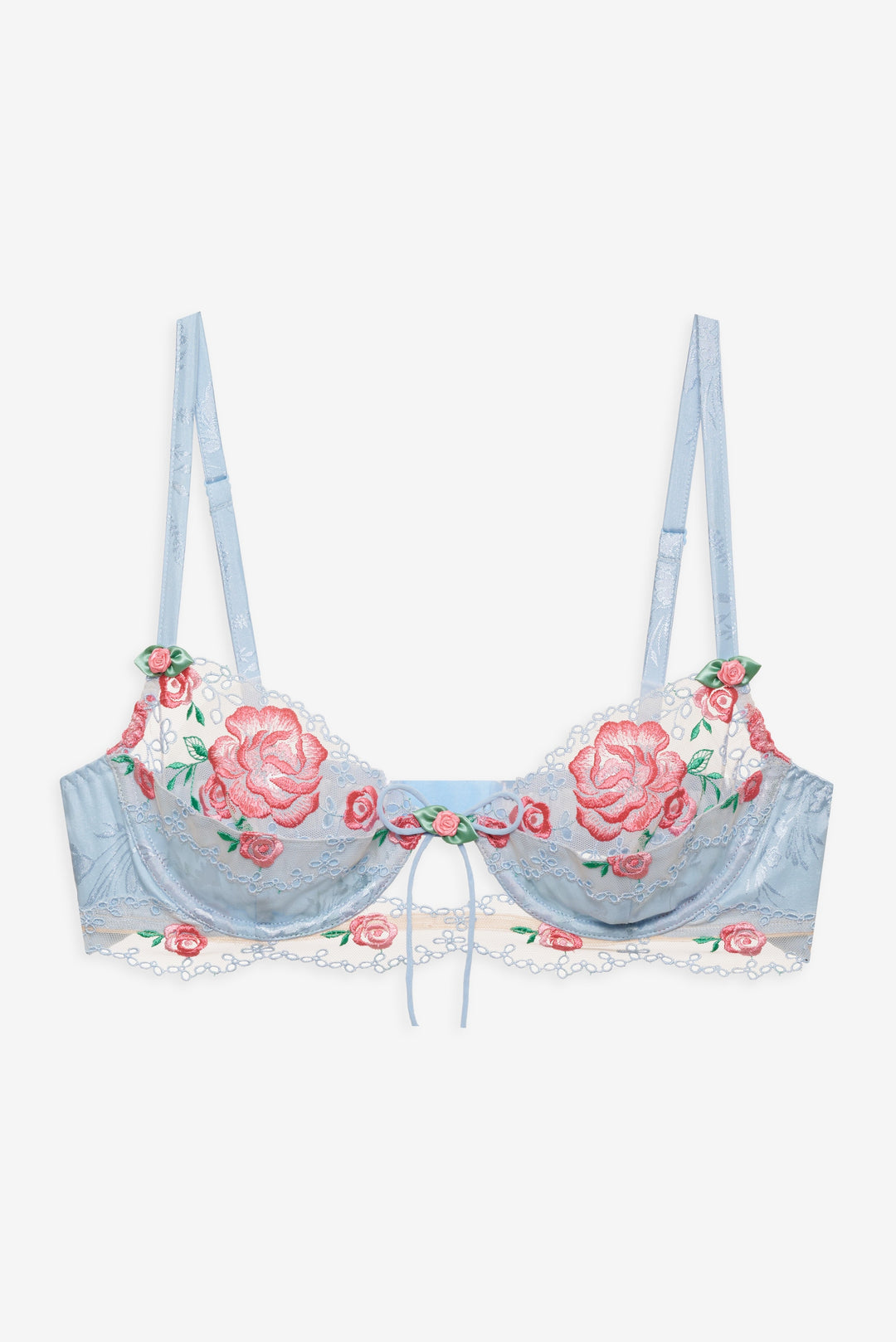 For Love and Lemons - Vintage Rose Eyelet Bra - Blue