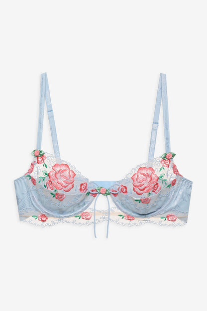 For Love and Lemons - Vintage Rose Eyelet Bra - Blue