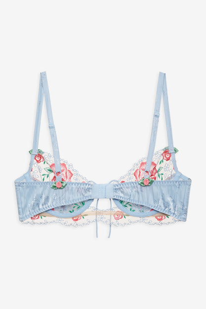 For Love and Lemons - Vintage Rose Eyelet Bra - Blue