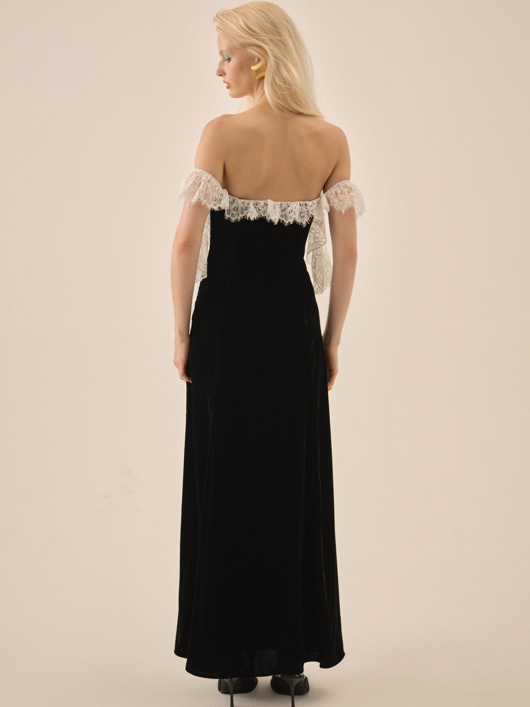 For Love and Lemons - La Vie En Bow Velvet Maxi Dress - Black