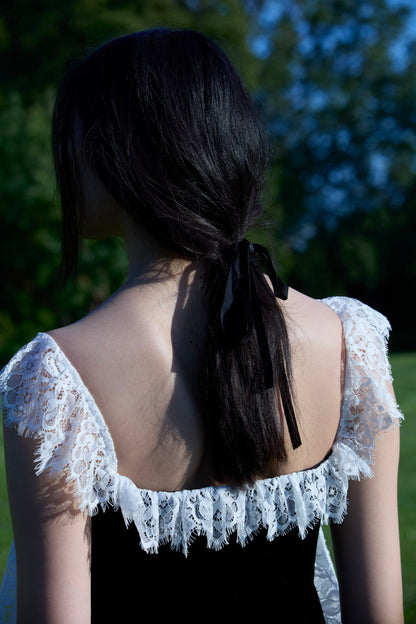 For Love and Lemons - La Vie En Bow Velvet Maxi Dress - Black