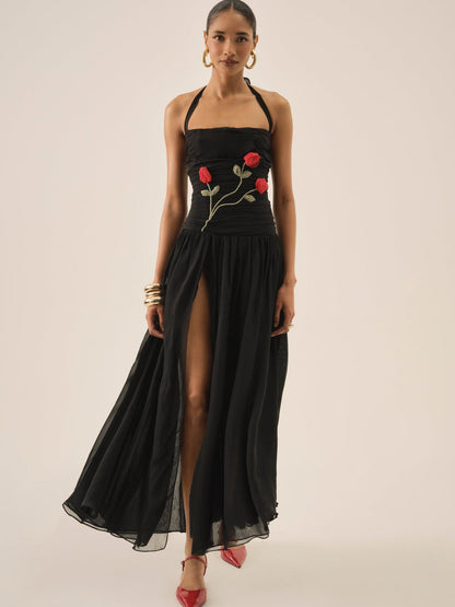 For Love and Lemons - Ophelie Organza Maxi Dress - Black