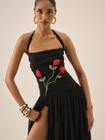 For Love and Lemons - Ophelie Organza Maxi Dress - Black