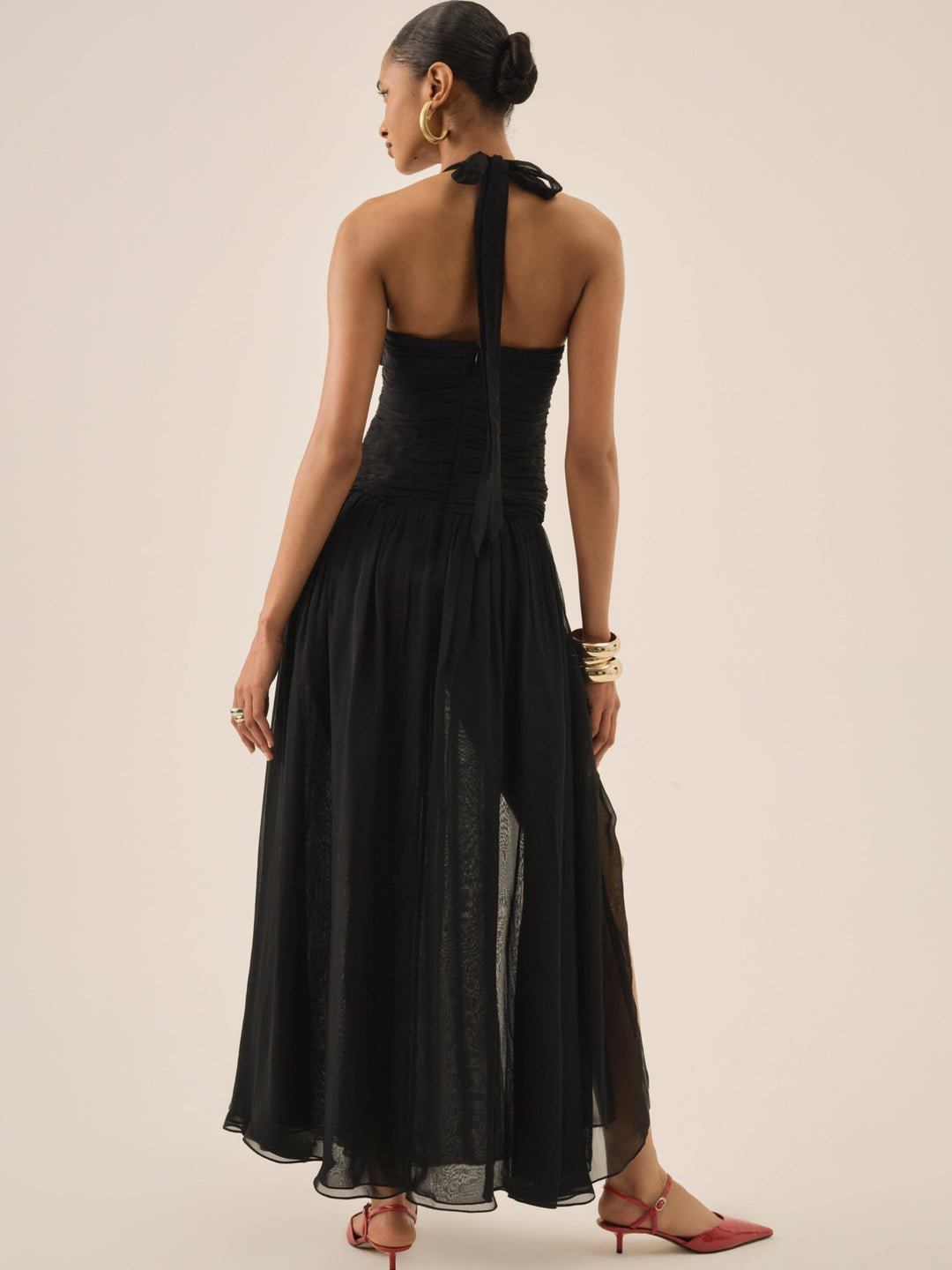For Love and Lemons - Ophelie Organza Maxi Dress - Black