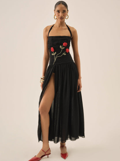 For Love and Lemons - Ophelie Organza Maxi Dress - Black