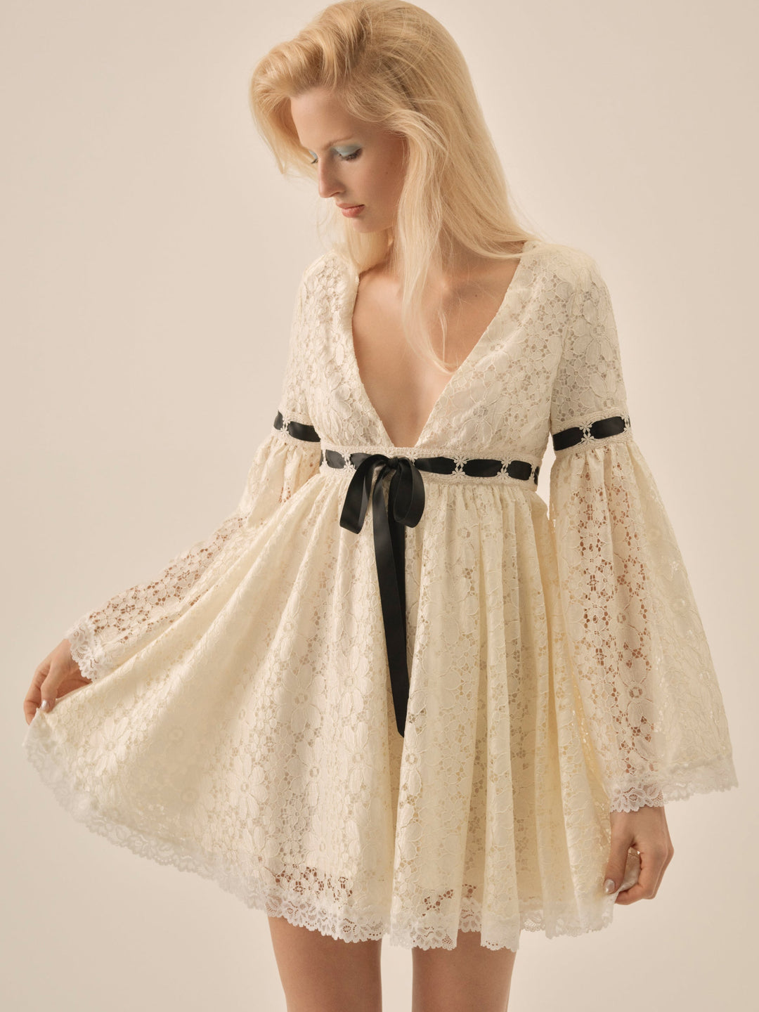 For Love and Lemons - Creampuff Lace Mini Dress - Cream