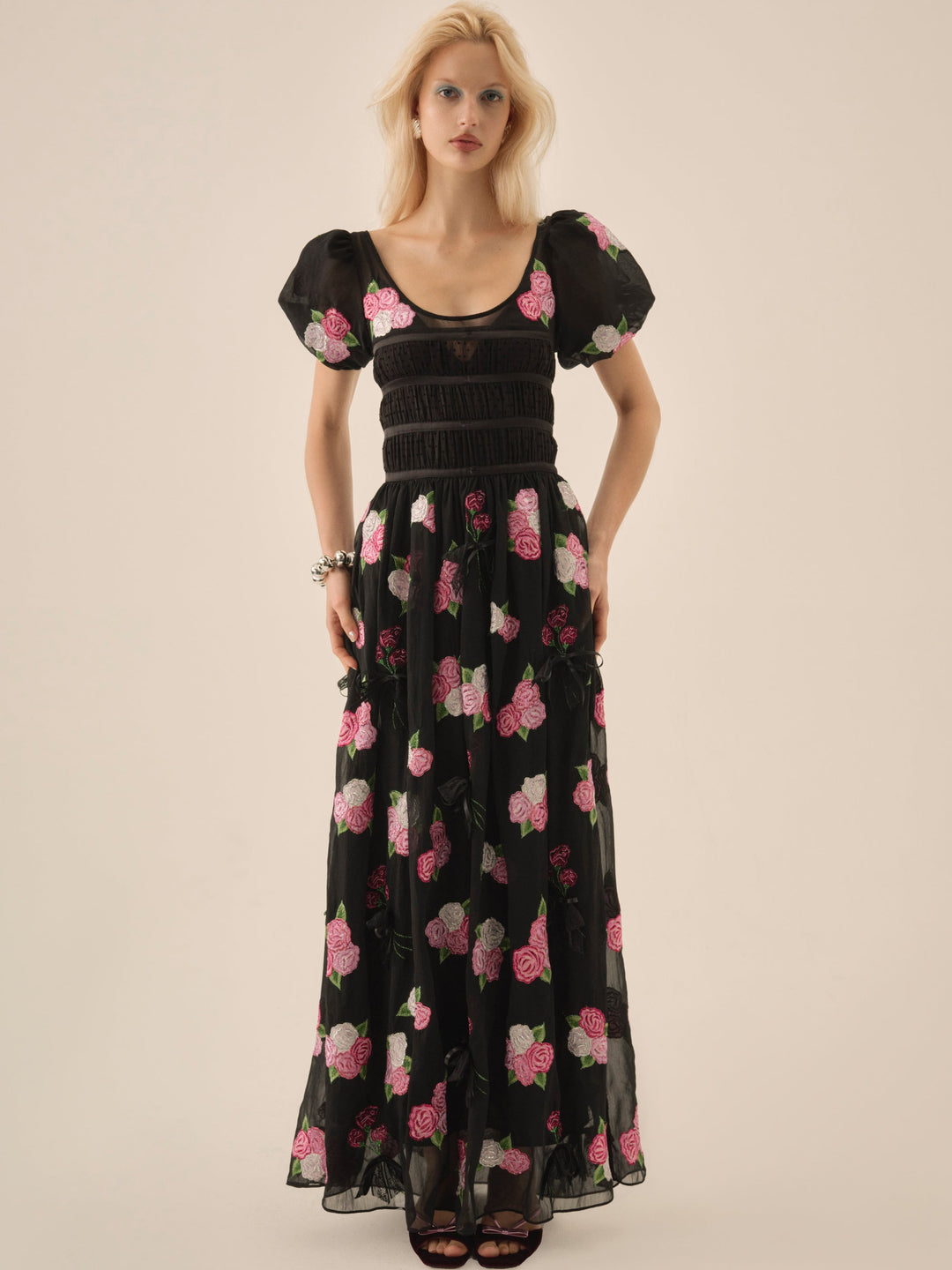 For Love and Lemons - Midnight Garden Maxi Dress - Black