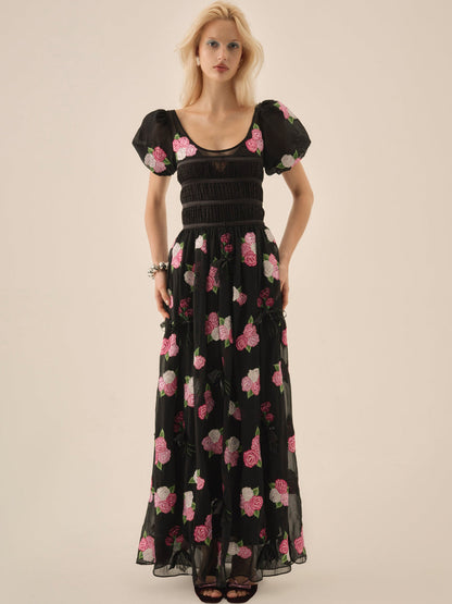 For Love and Lemons - Midnight Garden Maxi Dress - Black