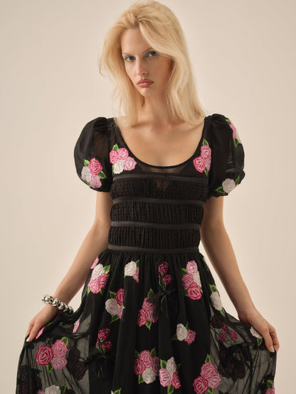 For Love and Lemons - Midnight Garden Maxi Dress - Black