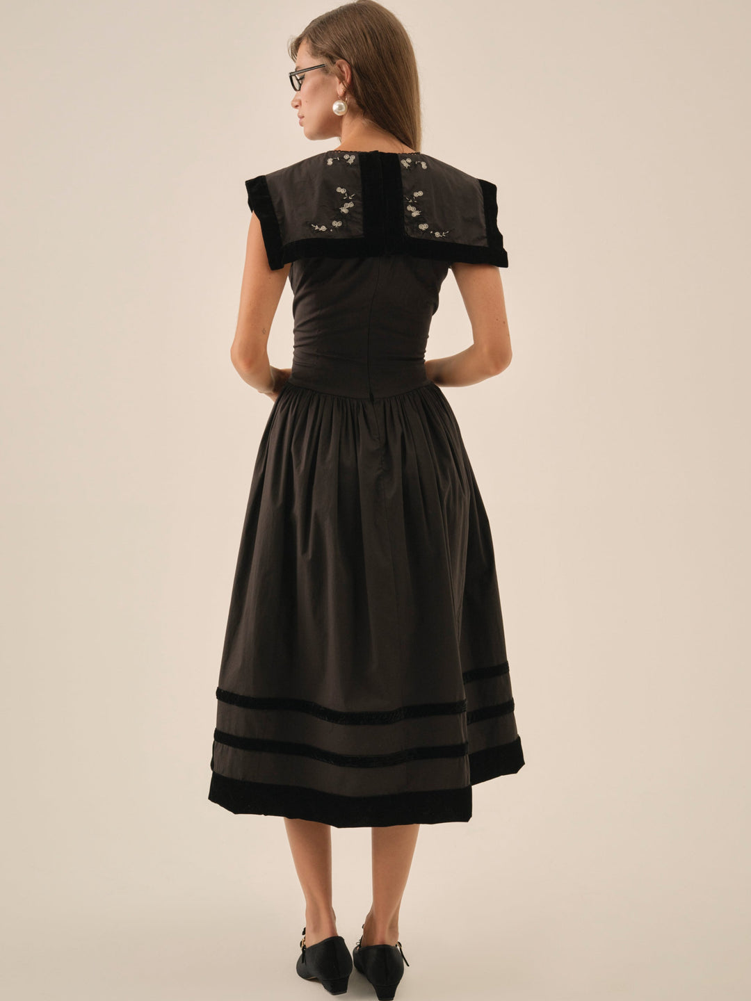 For Love and Lemons - Train Station Poplin Midi Dress - Black