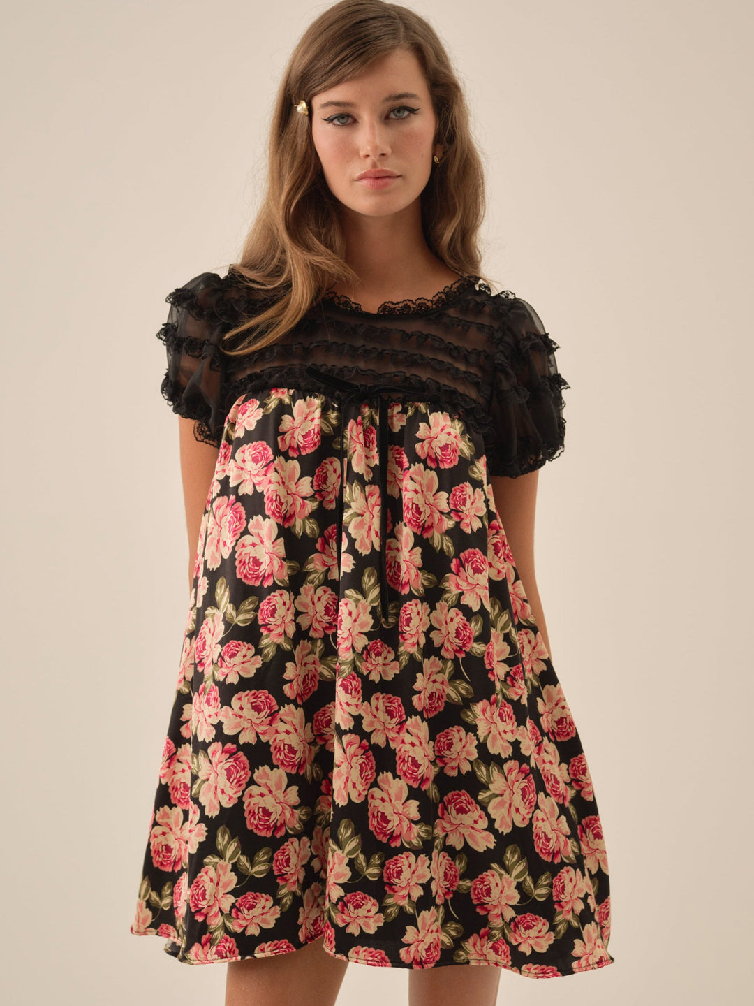 For Love and Lemons - Belmond Floral Mini Dress - Black