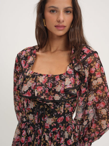 For Love and Lemons - Amara Mini Dress - Black