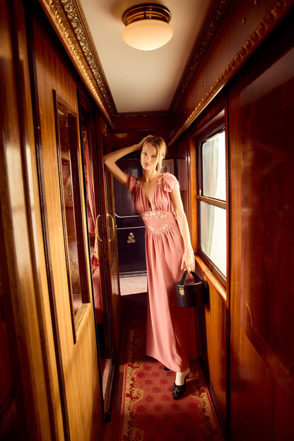 For Love and Lemons - Emmie Chiffon Maxi Dress - Mauve