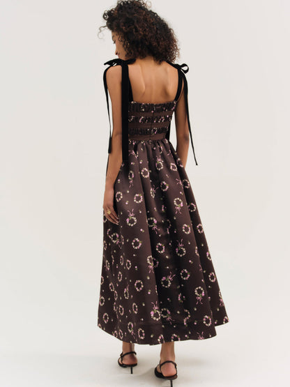 For Love and Lemons - Kendra Midi Dress - Brown