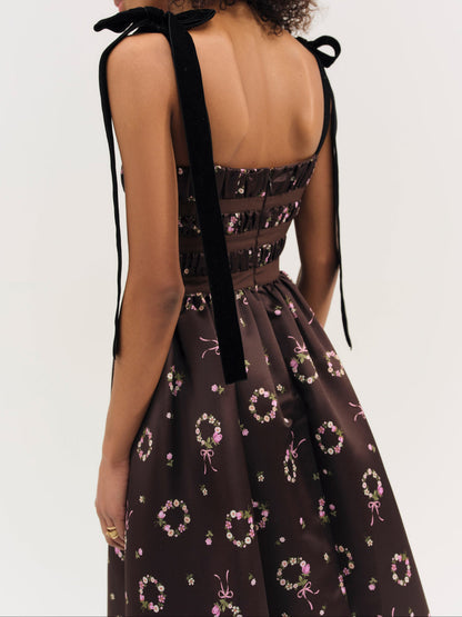 For Love and Lemons - Kendra Midi Dress - Brown