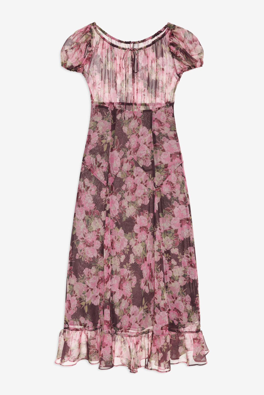 For Love and Lemons - Adeline Floral Midi Dress - Brown
