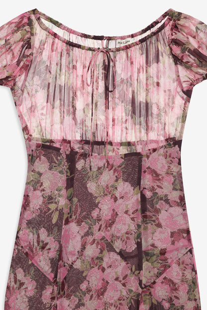 For Love and Lemons - Adeline Floral Midi Dress - Brown