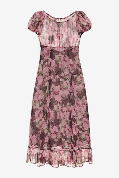 For Love and Lemons - Adeline Floral Midi Dress - Brown