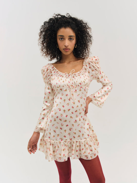 For Love and Lemons - Adahlia Floral Mini Dress - Cream