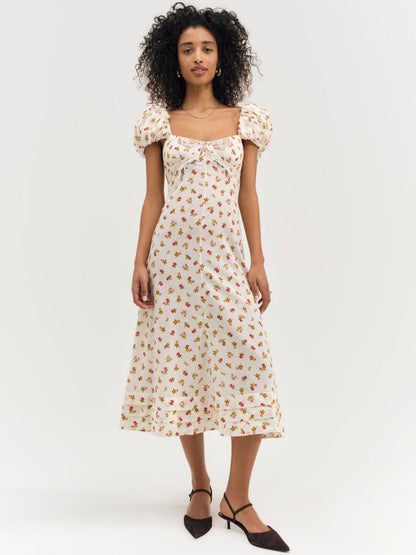 For Love and Lemons - Adahlia Floral Midi Dress - Cream