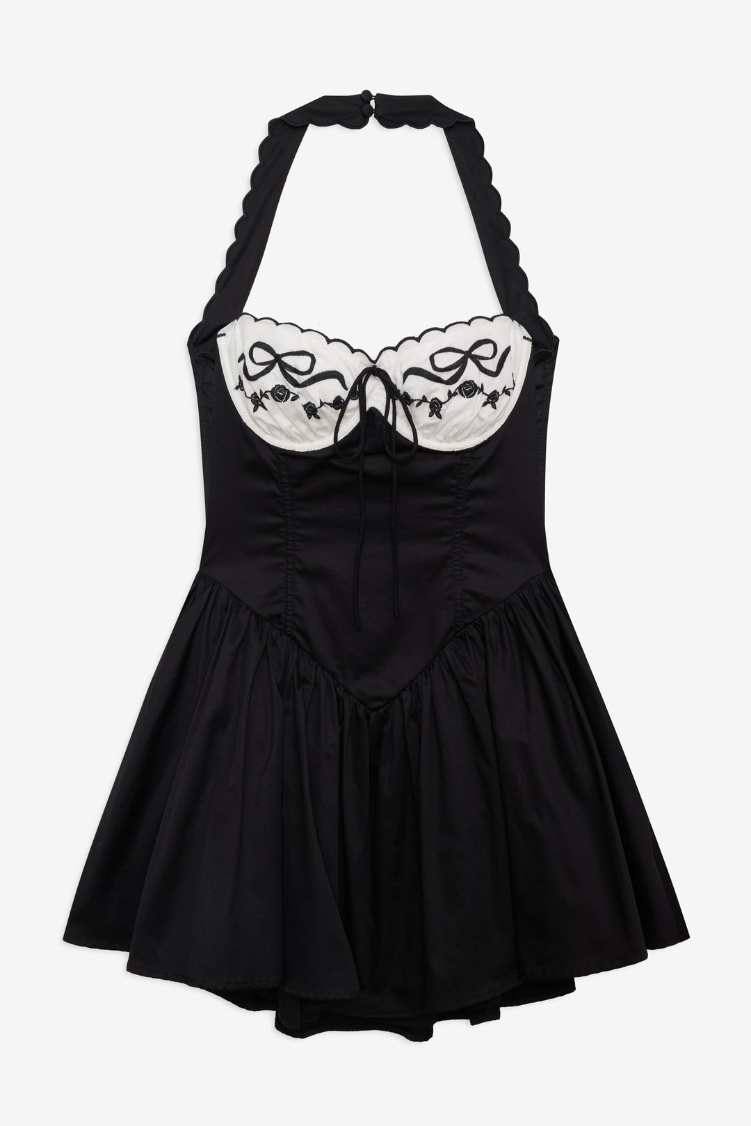 For Love and Lemons - Tea Time Poplin Bustier Mini Dress - Black